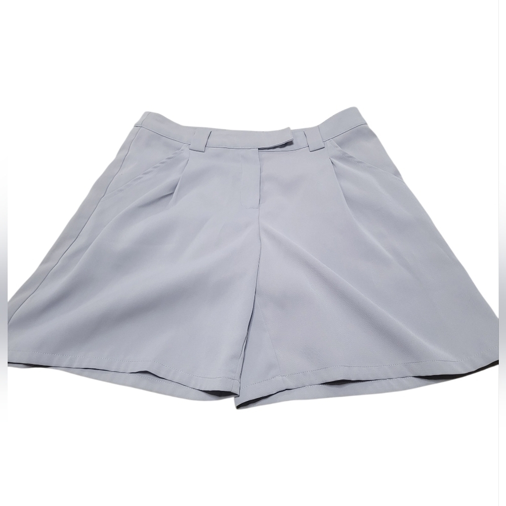 Peppermayo Light Gray Pleated Front Women's Shorts